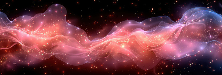 Wall Mural - Abstract Galaxy with Pink and Red Nebula