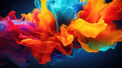 Canvas Print - Colorful fluid motion creating abstract shapes