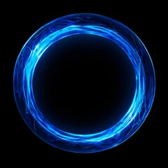 Canvas Print - A luminous, blue circular energy field with swirling, translucent edges, emitting a soft glow