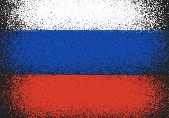 Canvas Print -  russian flag with spray paint