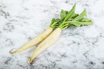 Raw ripe organic Daikon root