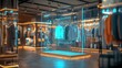 © JackBoiler - Futuristic Augmented Reality Shopping Experience with Virtual Fitting Room, 3D Illustration Concept with Copy Space.
