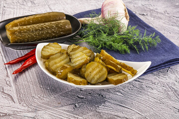 Sticker - Sliced marinated cucumbers in the bowl