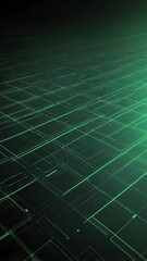 Canvas Print - green futuristic grid lines pattern technology abstract background with copy space