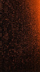 Canvas Print - orange binary code pattern technology abstract background with copy space