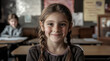 © Enrique - portrait of an 8 year old american girl in a classroom