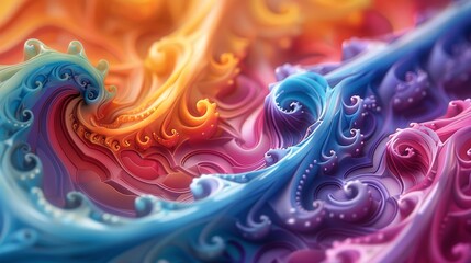 Wall Mural - Dynamic Color Twists