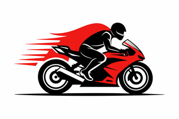 Wall Mural - motorcycle rider silhouette vector motor racing 