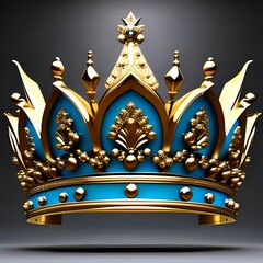 Wall Mural - golden crown on a red background