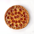 © mindstorm - Delicious pepperoni pizza rotating on a seamless white background, perfect for food and lifestyle projects