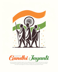 Wall Mural - Gandhi Jayanti holiday celebration in India on the 2nd of October Social Media Post Template Banner