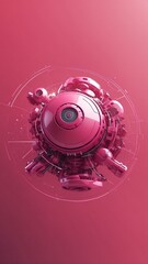 Wall Mural - pink machine learning nodes ai concept technology abstract background with copy space