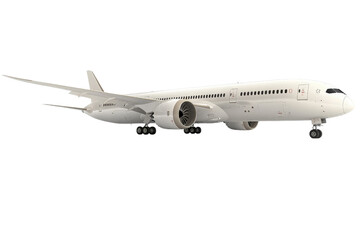 Poster - A modern passenger airplane isolated on a white background, highlighting its large size and passenger capacity.