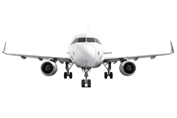 Poster - A modern passenger airplane isolated on a white background, highlighting its large size and passenger capacity.