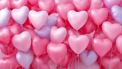 Poster - various beautiful heart balloons