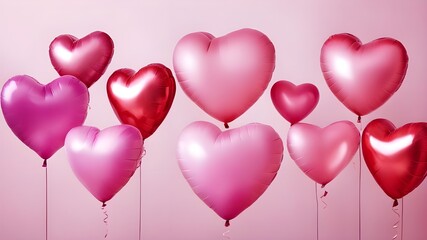 Wall Mural - various beautiful heart balloons