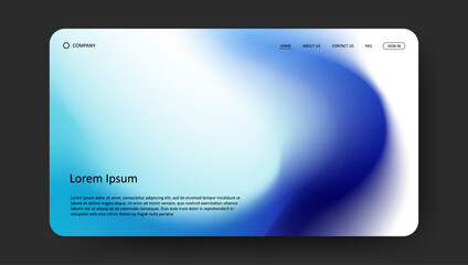 Poster - Abstract wave futuristic design of landing page. retro gradient mesh website design