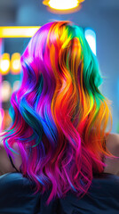 Wall Mural - creative hair coloring in a contemporary vibrant salon setting