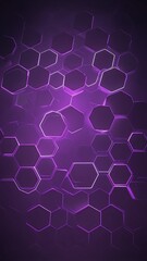 Canvas Print - purple hologram hexagon lights projection grid technol technology abstract background with copy space