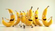 © Joyce - A group of cute 3D cartoon characters of banana funny