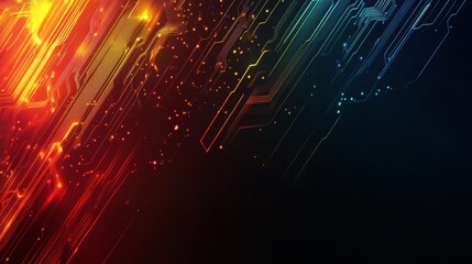 Circles and lines in dark colors are abstracted on a modern background