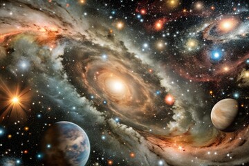 Wall Mural - stary night cosmos. universe science astronomy. colorful space galaxy cloud nebula. illustration for