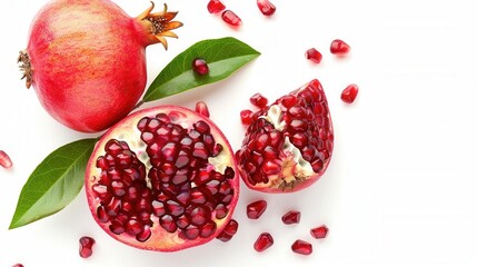 Fresh pomegranate fruit closeup view