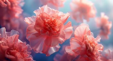 Wall Mural - Pink Cherry Blossoms in Bloom, Soft Focus Photography