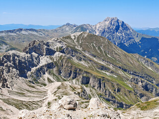 Amazing landscape from the peak of Monte Prena in Abruzzo, central Italy