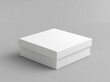© Mark - This is a mock up of a blank white box packaging isolated on a gray background. It is a template for your design.