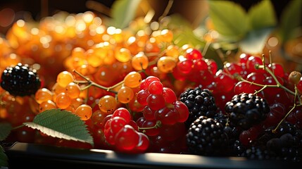 Sticker - background with fruits  