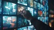 © Muzikitooo - Hand Reaching Out to a Wall of Screens