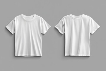 Sticker - Male and female clothes wearing clear attractive apparel tshirt models template. Generated by AI. White blank t-shirt front and back views.