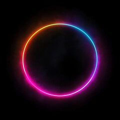 Wall Mural - Vibrant Neon Circle with Glowing Light Effects