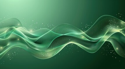 Wall Mural - Abstract Green Wave Background