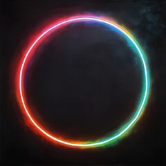 Wall Mural - Stunning Neon Circle with Colorful Gradient Effects