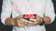 © Kenstocker - Emergency warning alert alarm on Smartphone, Data network protection, Virus alarm.