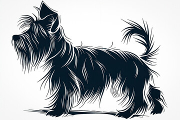 Poster - Isolated Schnauzer Silhouette - Detailed Pet Illustration