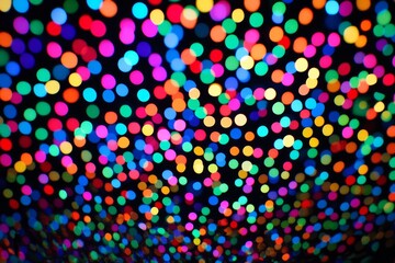 Aufkleber - Colorful defocused bokeh of nightlights. Blurred background.