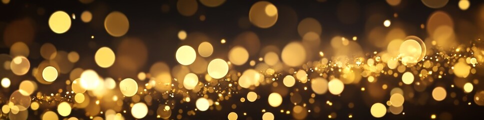 Aufkleber - Festive gold texture with bokeh effect and defocused glitters for Christmas, New Year, birthday, celebration, greeting, victory, success, magic party.