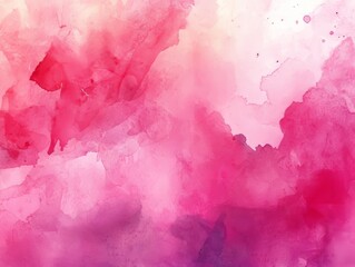 Wall Mural - This watercolor background on canvas is a soft gradient of pink and red colors that creates a fluid effect.