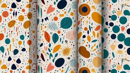 Trendy variegated vector illustration in flat style for wrapping paper, textile print, wallpaper