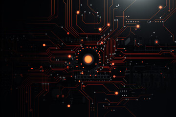 Wall Mural - Abstract technology of chip circuit digital line electronic network data innovation concept background.