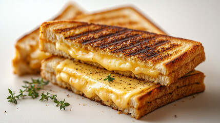 Wall Mural - Grilled, roasted cheese sandwich sprinkled with coriander