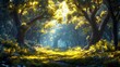 © 楠 刘 - Animated Magical Forest Background in High Definition with Enchanting and Mystical Elements, Perfect for Fantasy Themes and Vibrant Visual Creations