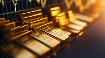 Leinwandbilder - Detailed shot of a gold price chart on a laptop screen, highlighting recent trends.