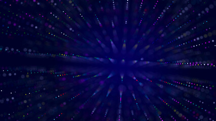Wall Mural - abstract bright wave of glowing particles. the flow of musical sounds. big data visualization. 3d re