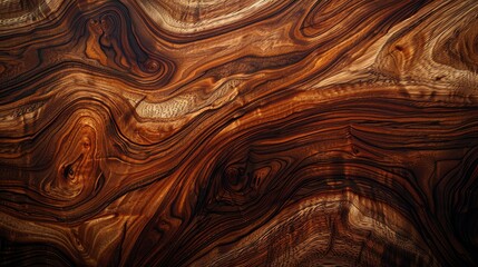 A close-up of a dark brown wood grain pattern.