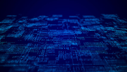 Wall Mural - technological background made of dots and lines. large amount of data. 3d rendering.