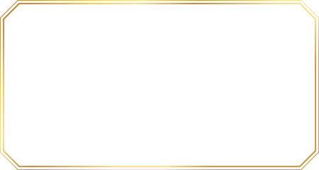 Wall Mural - rectangle gold frame border with 15x8 scale ratio in vintage style for web presentation, social stor